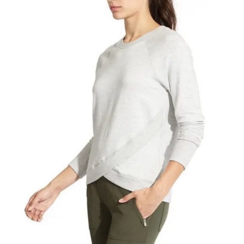 Athleta Criss Cross Sweatshirt Light Heather Grey #489051 Small
